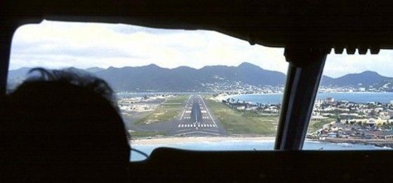 cockpit point of view landing at airport