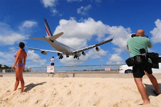 airport close to beach in the Caribbean