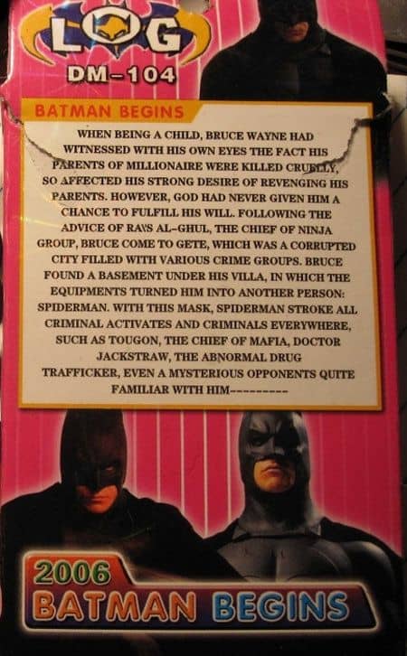 A Batman Toy Translated By An Idiot