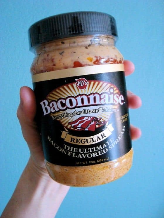 Bacaonnaise in a jar