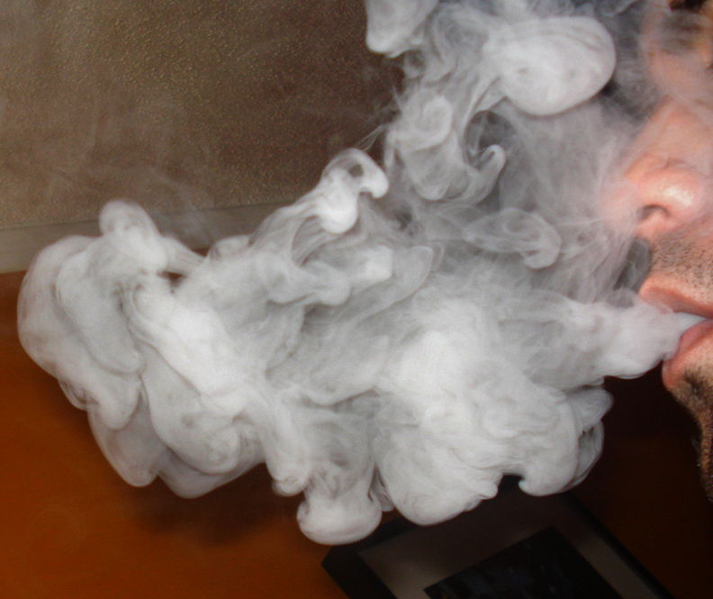 Thick smoke from a hookah