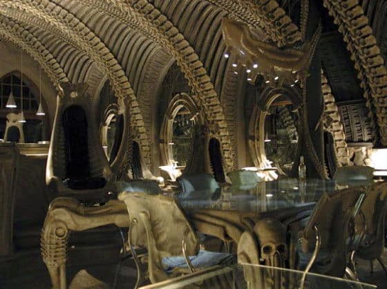 The bar at Museum H.R. Giger in St. Germain Switzerland