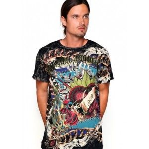 unhappy model wearing audigier shirt