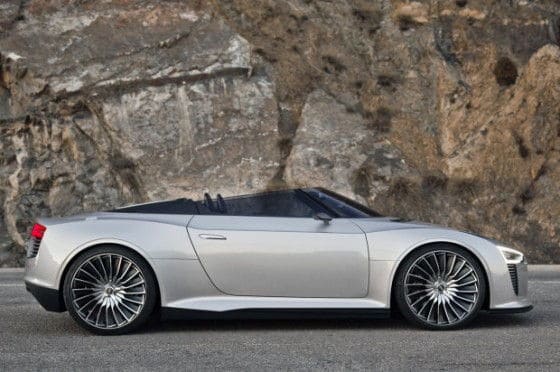 Audi e-tron Spyder Side View Parked Audi e-Trong Spyder electric car