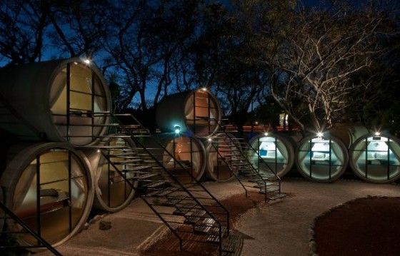 Drainage pipe hotel in mexico