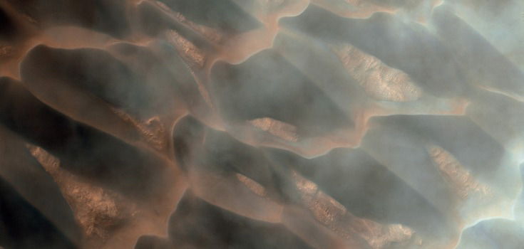 north pole dunes on mars