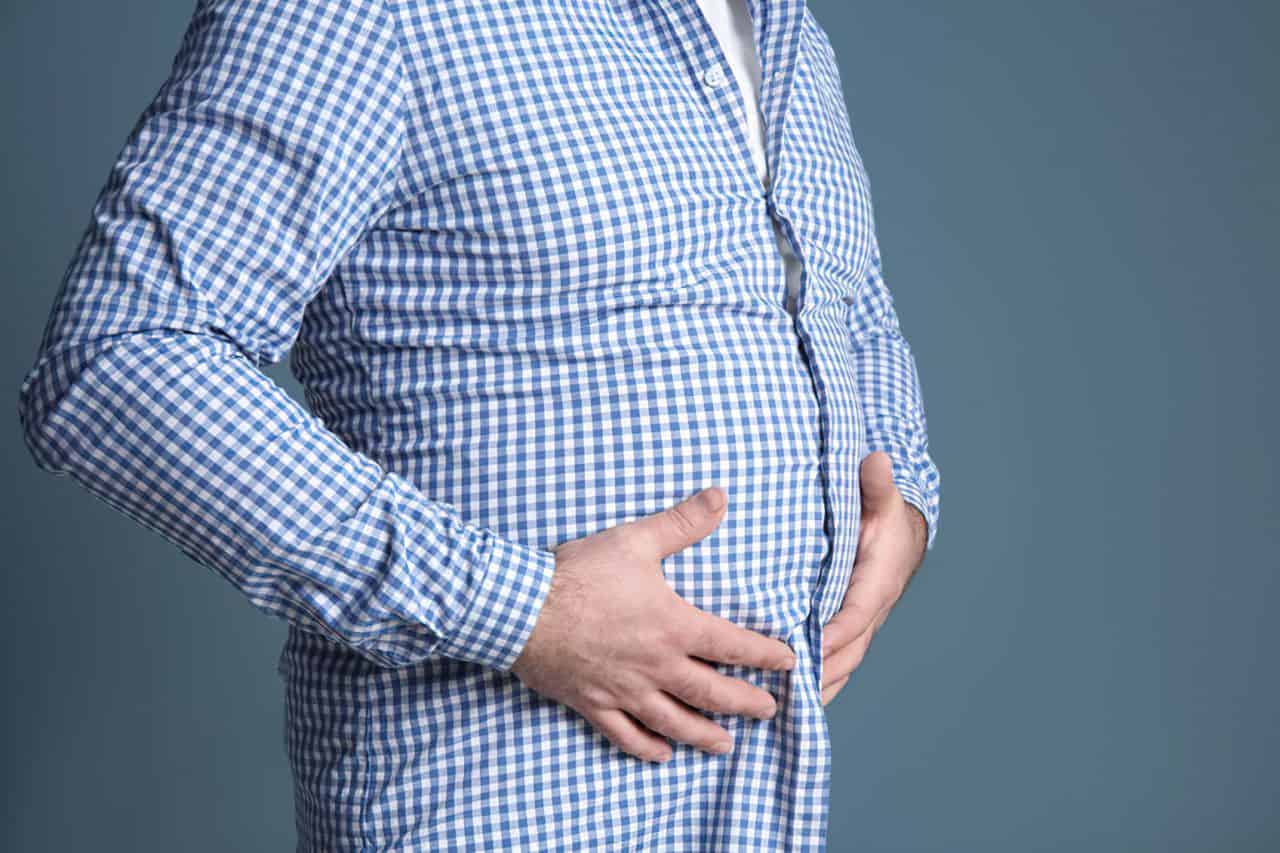 man with belly fat enlarged