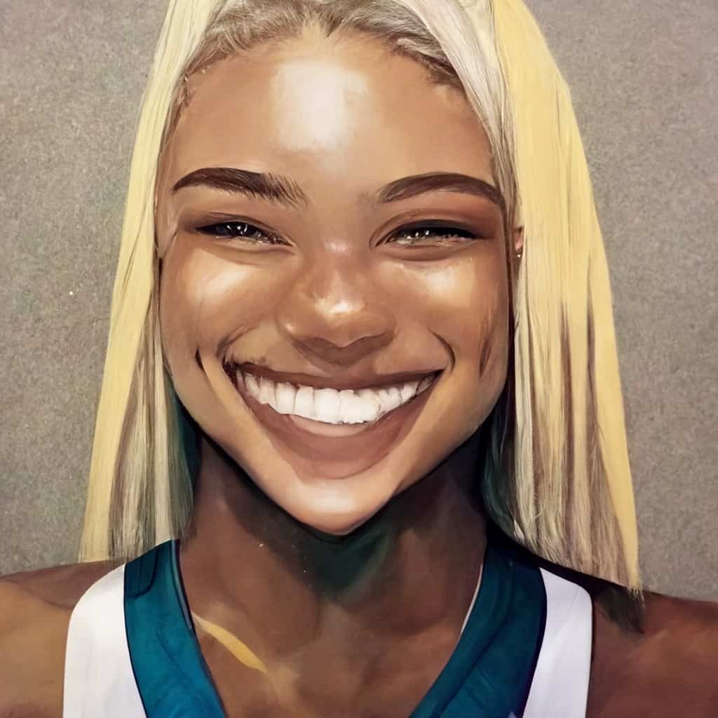 another artistic version of kayla simmons smiling