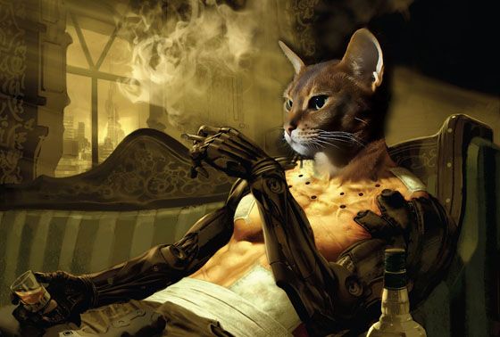 Adam Jensen From Deus Ex As A Cat