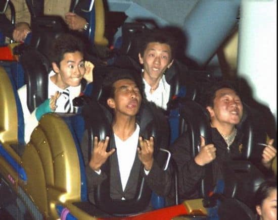 Funny Asian Guys on Roller Coaster