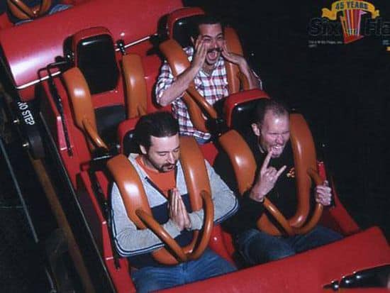 praying man on roller coaster