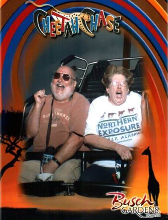 Old Couple On Roller Coaster