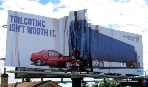 World's Most Creative Advertisements and Billboards 17 Car Crashes into 18 Wheeler on Billboard