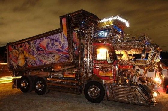Decorated Japanese Trucks with chrome and led lights