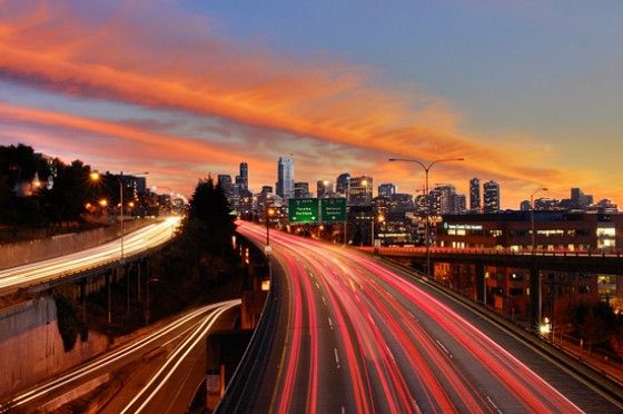 Amazing-Light-Trail-Photography Light trail photography of fast moving traffic