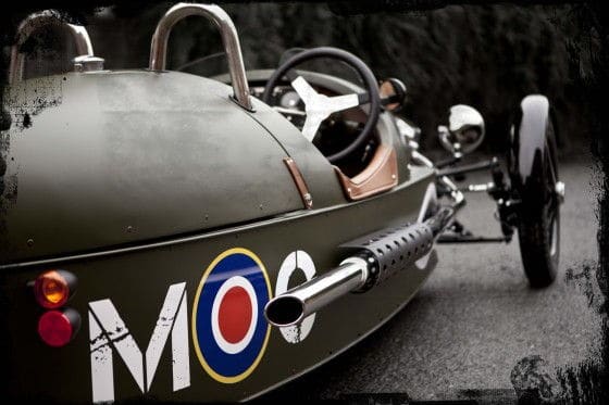 Exhaust of new Morgan 3 Wheeler