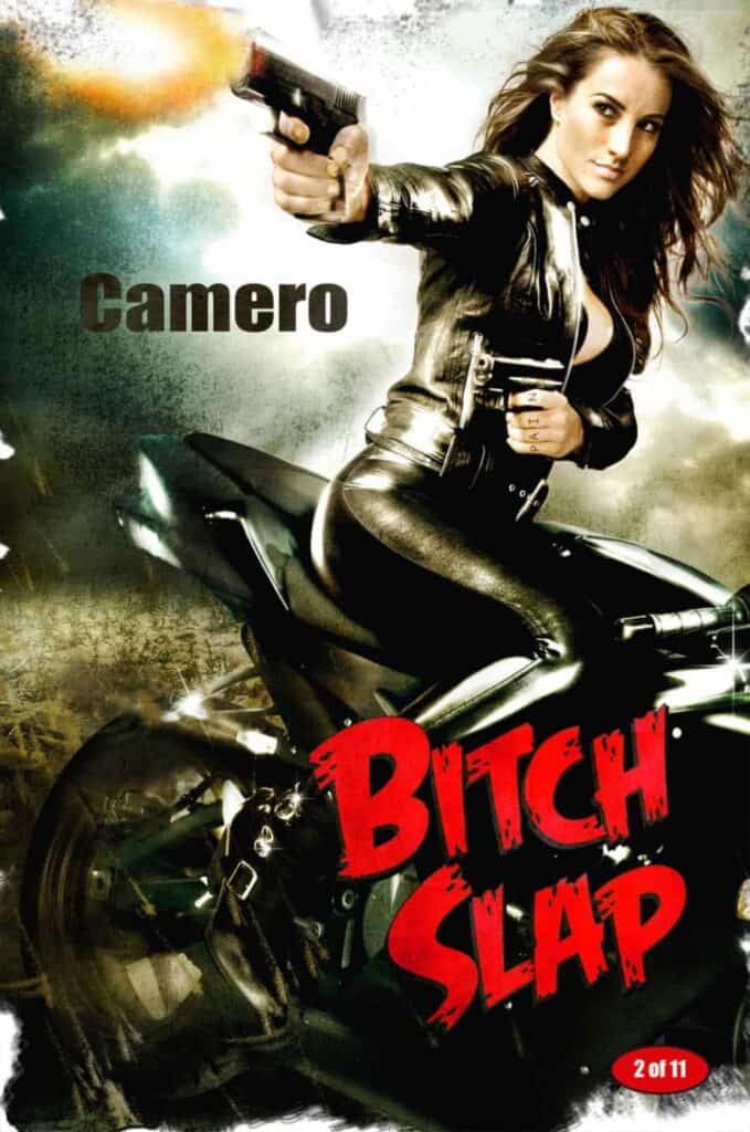 woman with guns on motorcycle Bitch Slap Movie