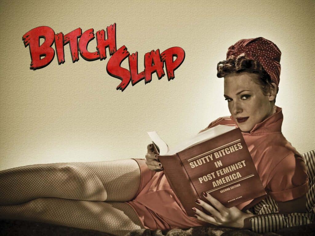 sexy pin up style woman reading a book Bitch Slap Movie