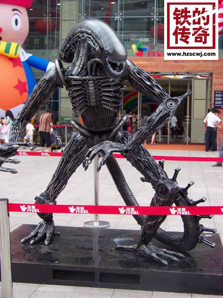 giger alien sculpture made from scrap iron giger alien sculpture made from scrap iron