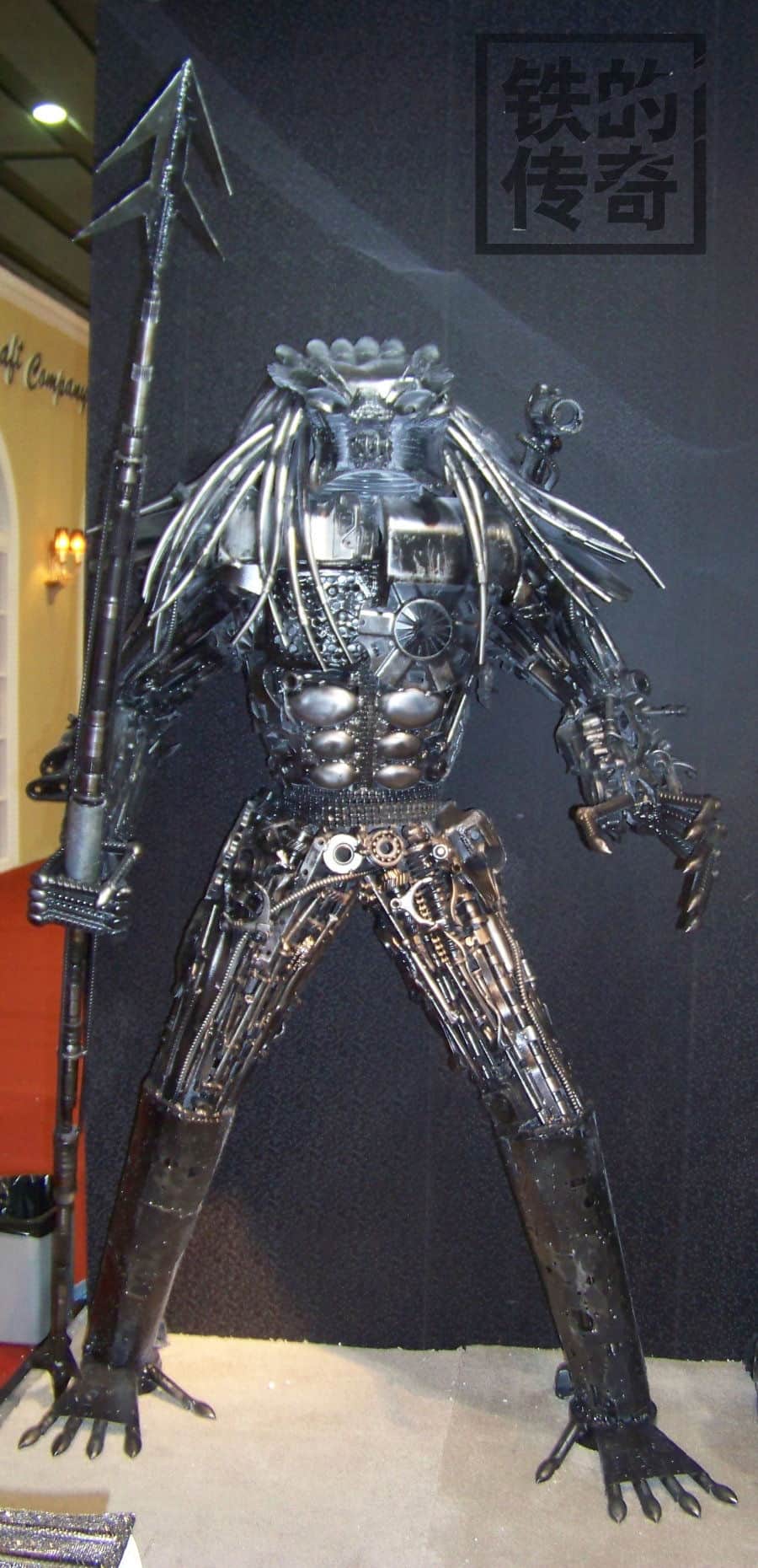 predator sculpture made out of iron scraps predator sculpture made out of iron scraps