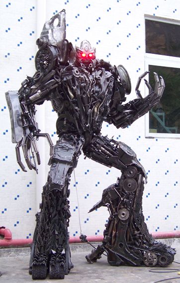 giant megatron robot built out of iron scraps giant megatron robot built out of iron scraps