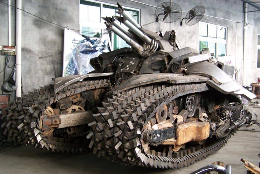 giant megatron tank made of scrap iron parts giant megatron tank made of scrap iron parts