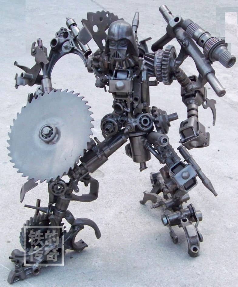 darth vader terminator robot built from iron scraps darth vader terminator robot built from iron scraps