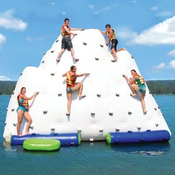 Inflatable rock climbing moutain for water