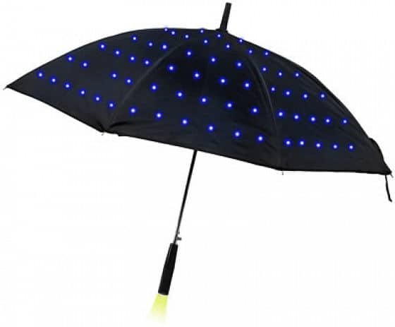 black LED umbrella for night time
