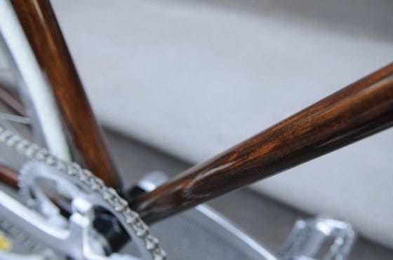 Rob Polluck's hand painted woodgrain bike frames