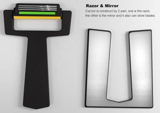 Carzor razor size of credit and ATM card