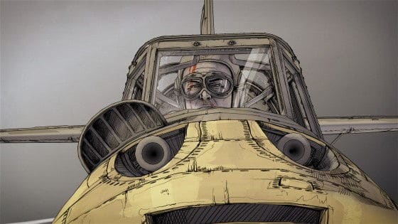 a pilot in the cockpit of his ww2 plane