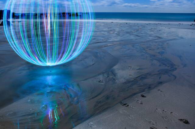 david gilliver light orb on beach