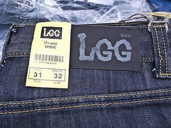 Chinese knock-off Lee jeans