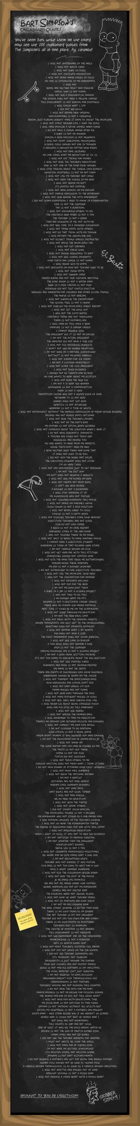 All Bart Simpson chalkboard quotes