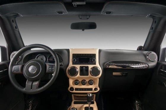 Tuned Jeep Wrangler leather dashboard