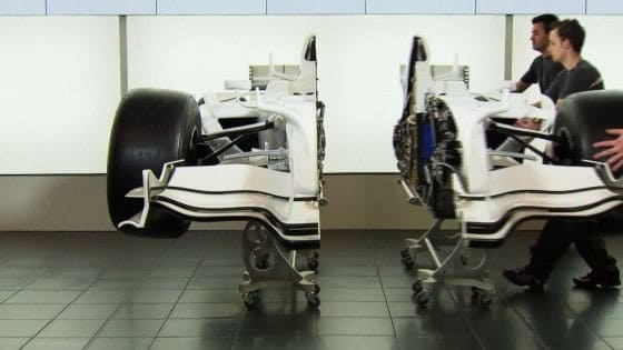 Cut in half Sauber F1 Car