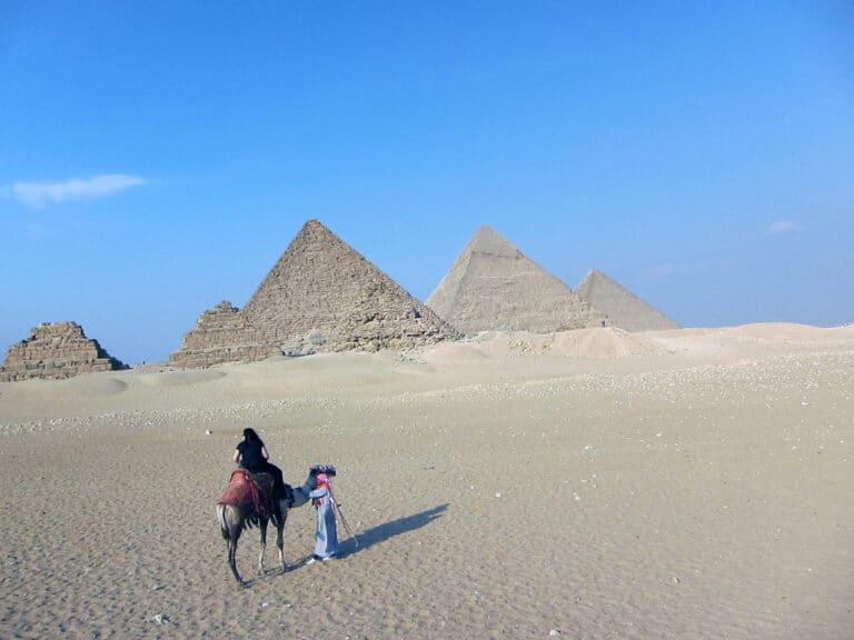 riding a camel
