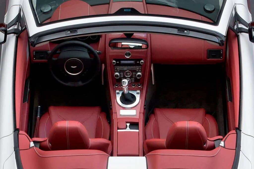 Aston Martin V12 Vantage Roadster 3 Aston Martin V12 Vantage Roadster red leather interior