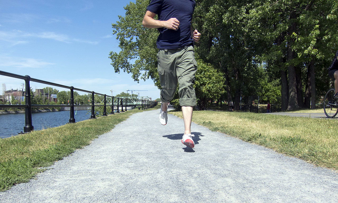 jogging in a minimalist running shoe