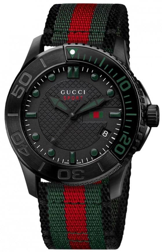Gucci G-Timeless Sport watch black pvd with NATO strap