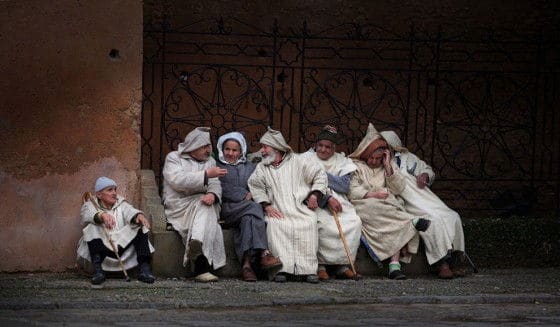 Men sit in Morocco