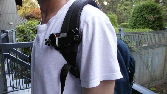 Capture Camera Clip system on backpack strap