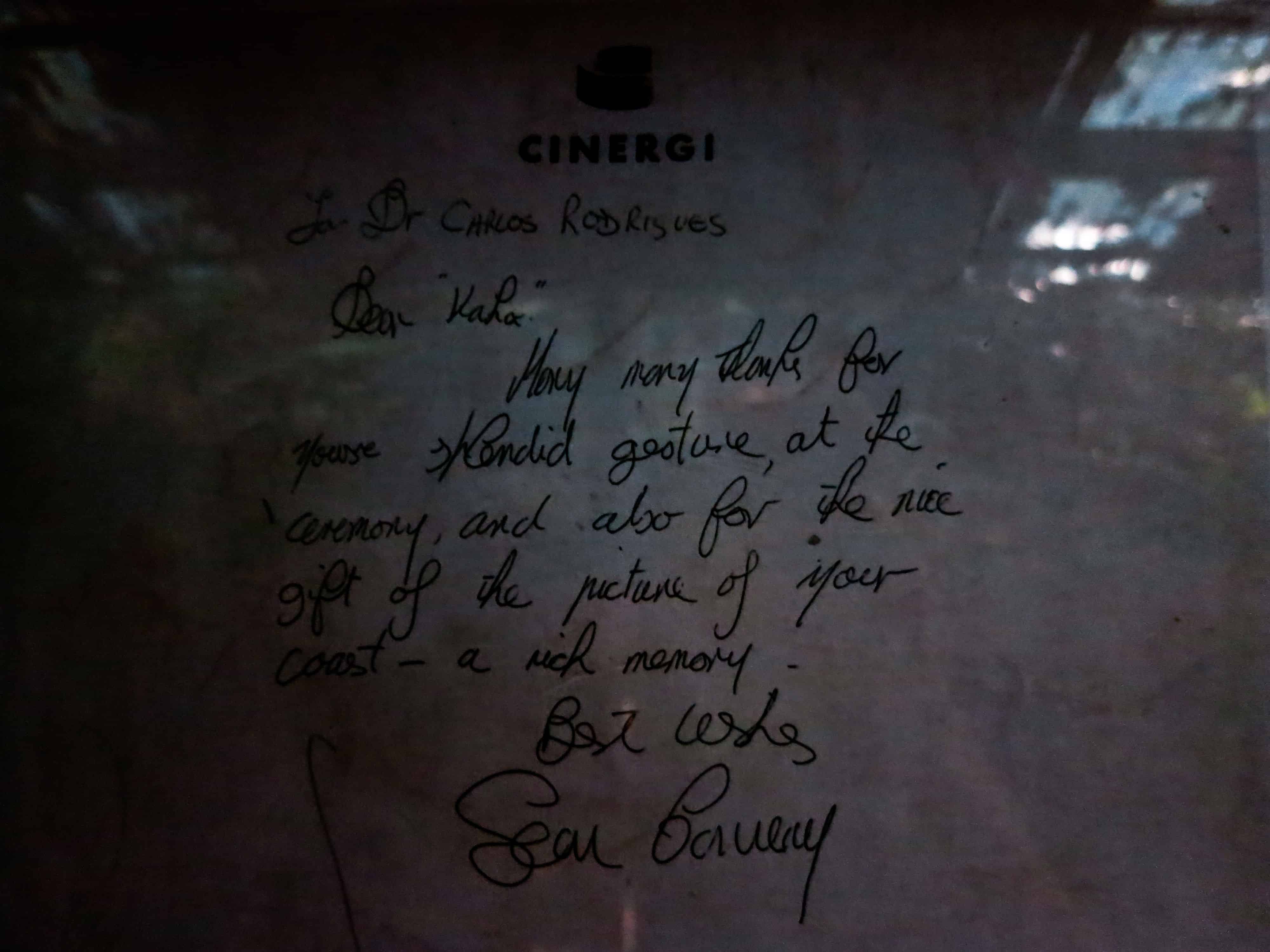 Sean Connery Letter