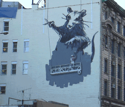 Banksy Rat Mural