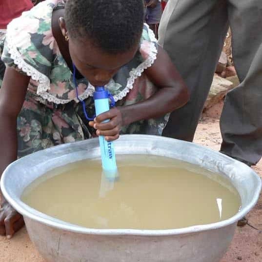 LifeStraw portable water filter used in Africa