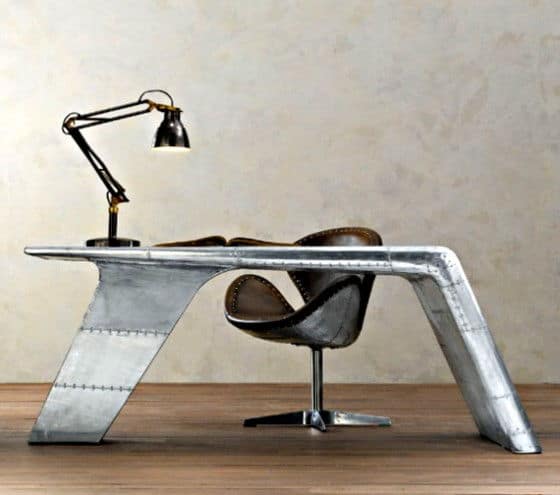 Aviator Wing Desk Inspired By Ww2 Fighter Planes Unfinished Man