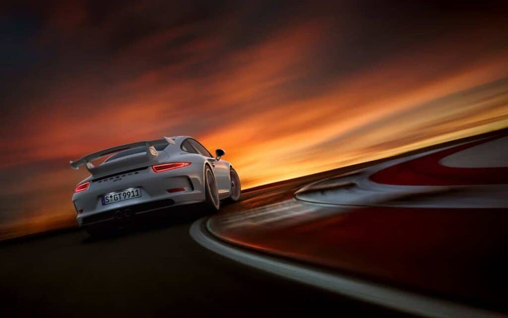 Porsche 911 GT3 sunset