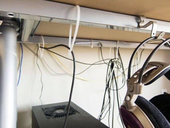 organizing cables with zip ties