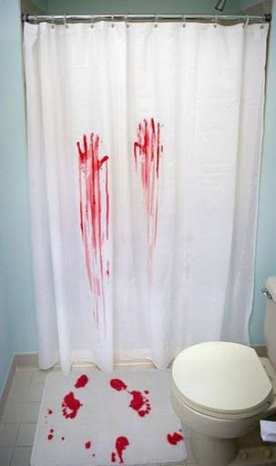 Bloody shower curtains